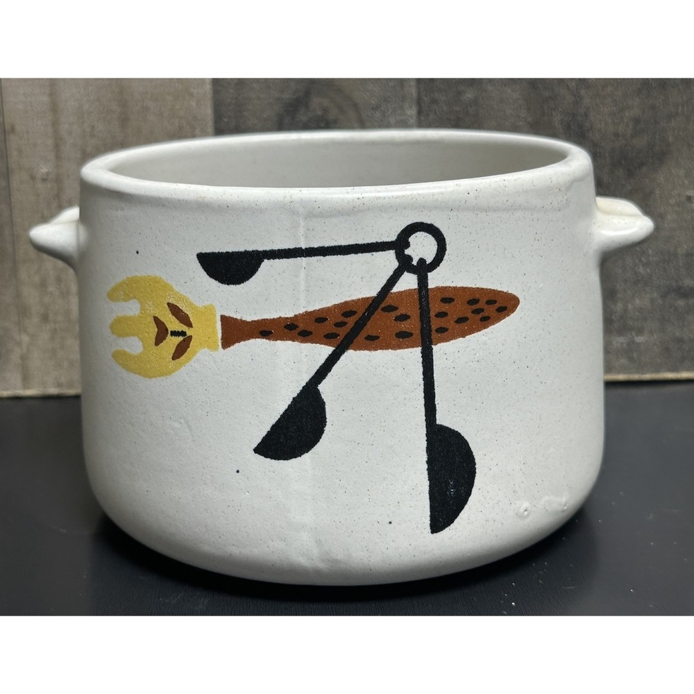 West Bend Vintage 1960's USA Stoneware Bean/Chili Pot Mid Century No Lid